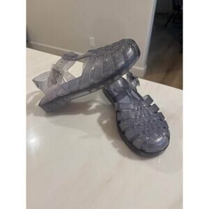 Melissa Glitter Jelly Fisherman Sandals clear glitter silver size 5